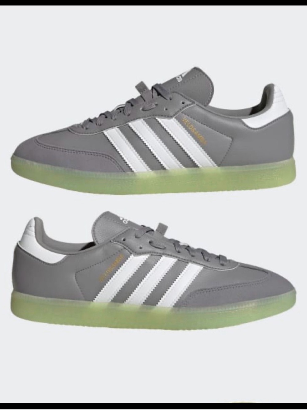 Adidas VeloSamba Vegan Gray Pulse Lime Cycling Shoe.